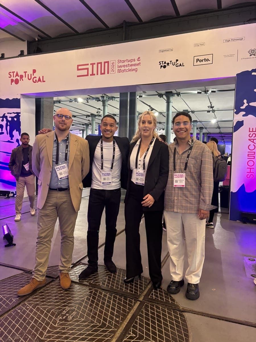 Norruva team at the SIM Startups & Investment Matching 2026 entrance in Porto