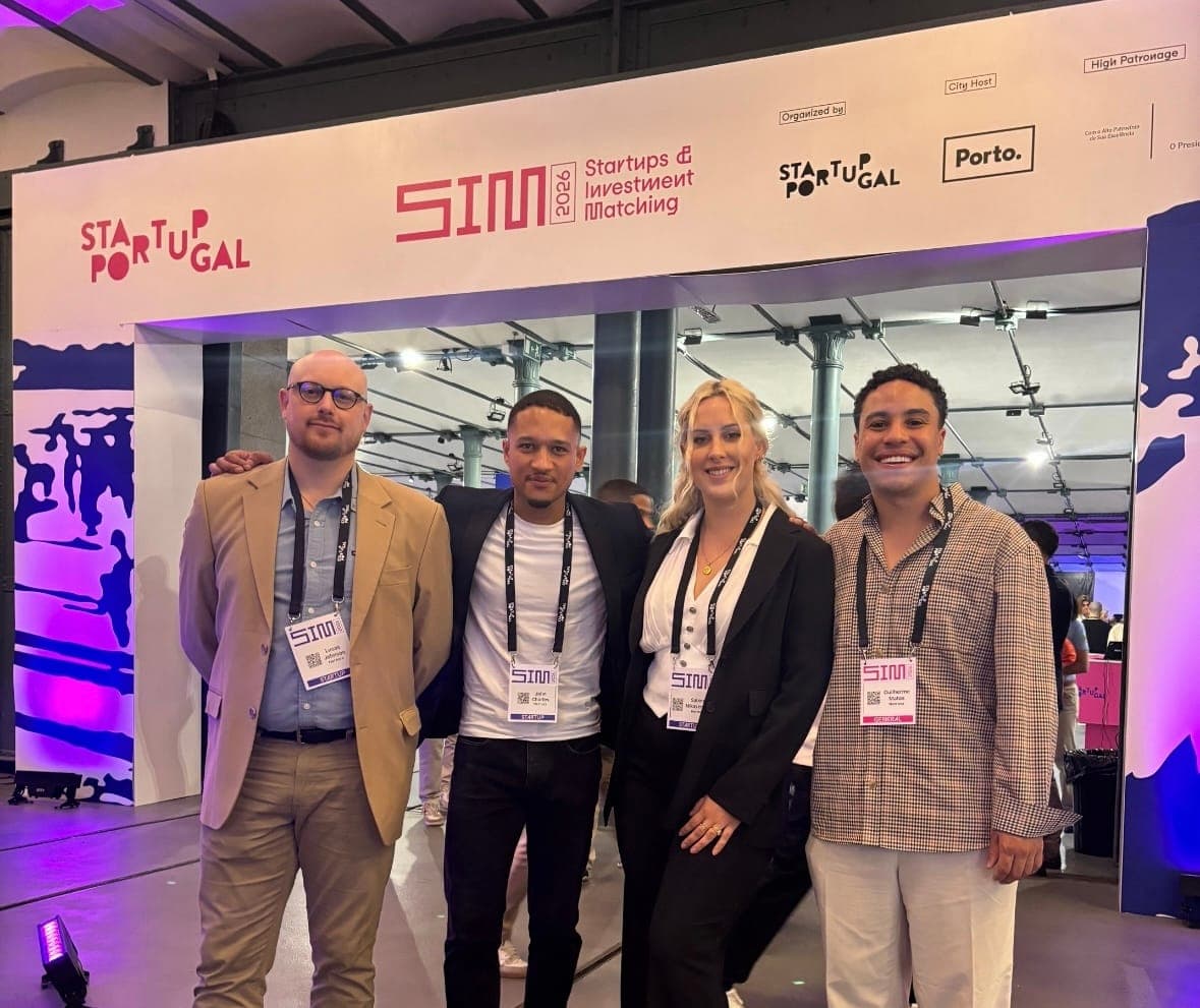 Norruva team at the Startup Portugal SIM 2026 entrance in Porto